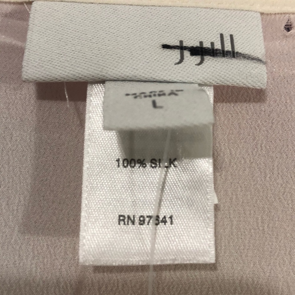 π J.Jill cream 100% silk blouse, Large - Picture 3 of 6